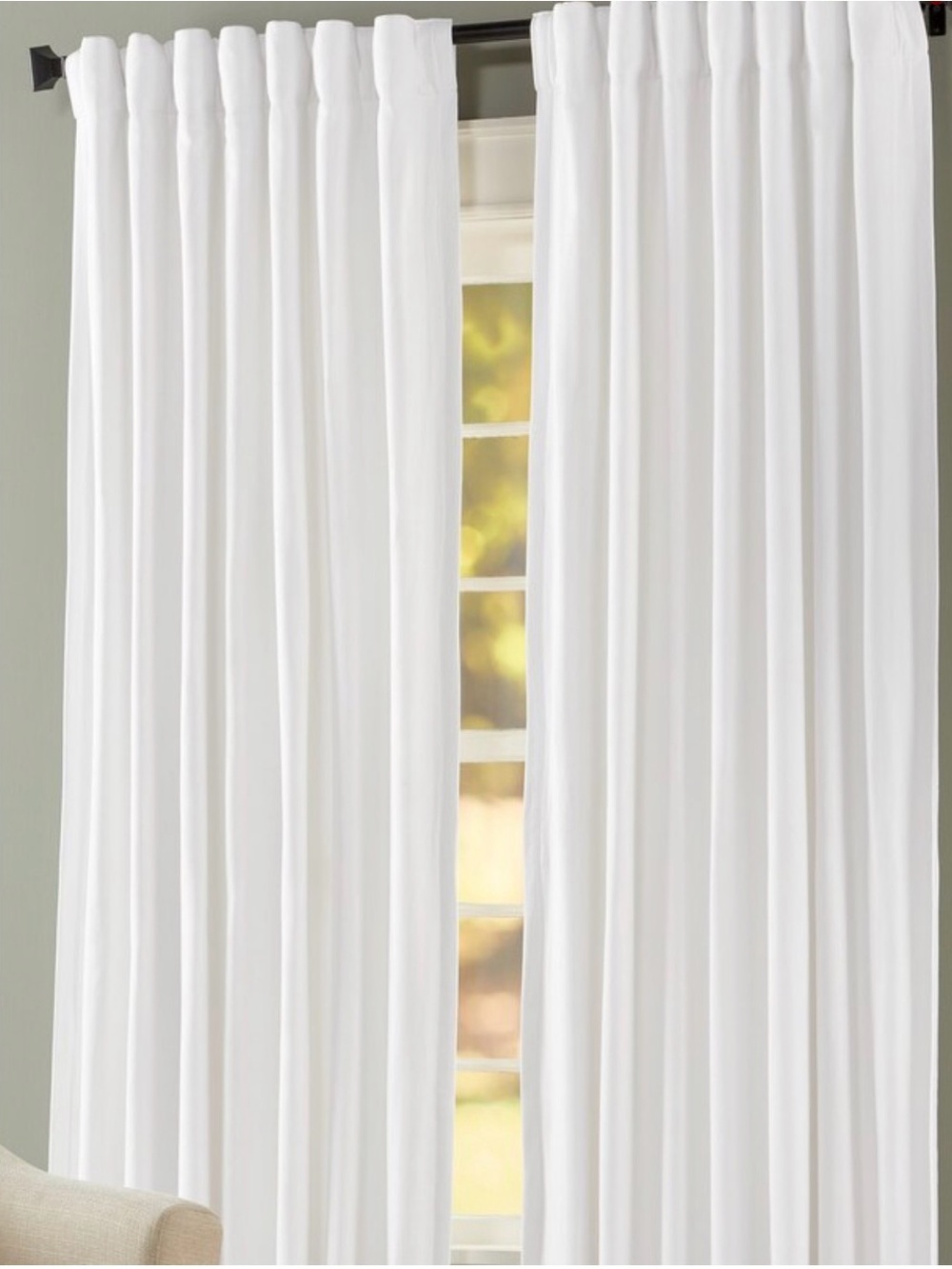 The Vermont Country Store Soft Chevron Curtain Panel - White
